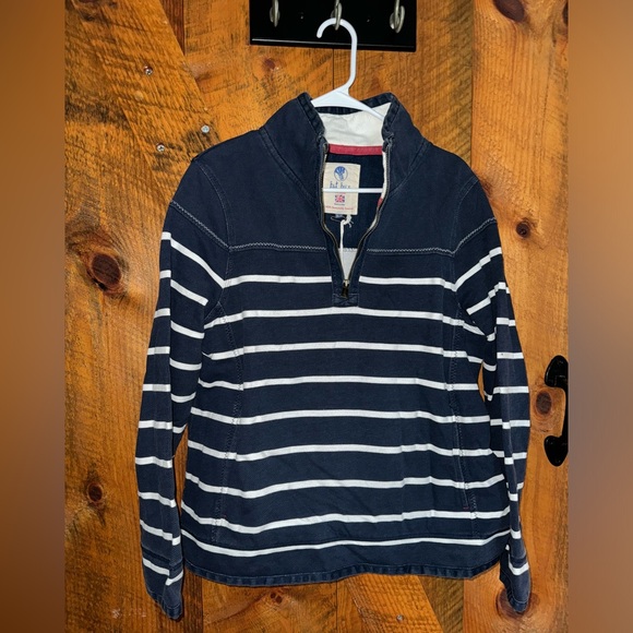 Fat Face Women's Airlie Breton Blue White Stripe Sweatshirt - Picture 4 of 4